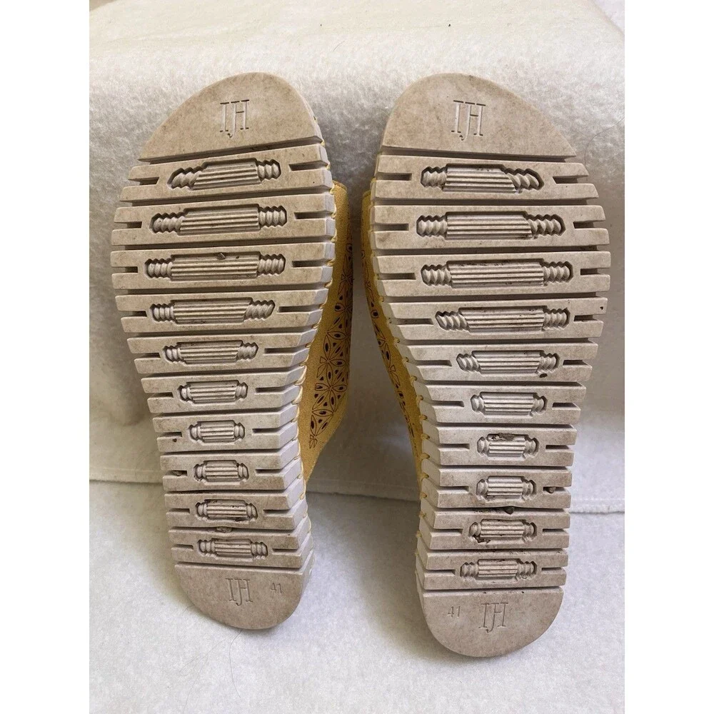 Ilse Jacobsen Hornbeak  Mustard Sandal Lazer Cut Floral EU 41 - Picture 4 of 6